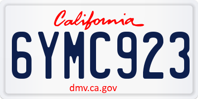 CA license plate 6YMC923
