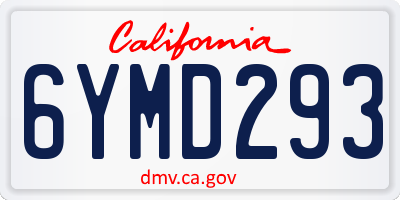 CA license plate 6YMD293