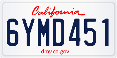 CA license plate 6YMD451
