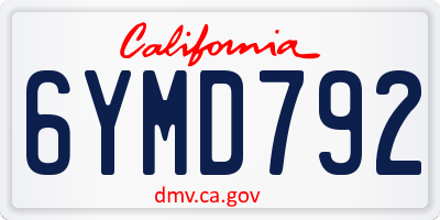 CA license plate 6YMD792