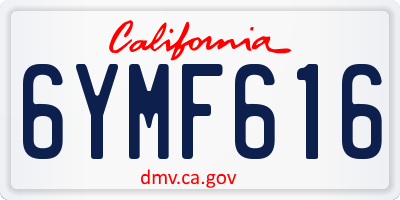 CA license plate 6YMF616