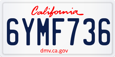 CA license plate 6YMF736