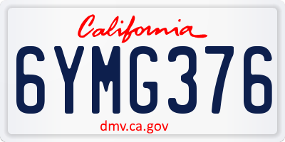 CA license plate 6YMG376