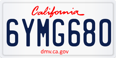 CA license plate 6YMG680