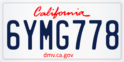 CA license plate 6YMG778