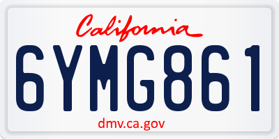 CA license plate 6YMG861