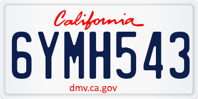 CA license plate 6YMH543