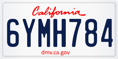 CA license plate 6YMH784