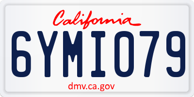 CA license plate 6YMI079