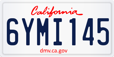 CA license plate 6YMI145