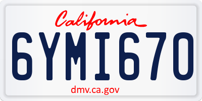 CA license plate 6YMI670