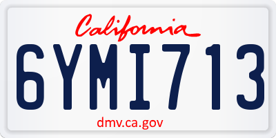 CA license plate 6YMI713