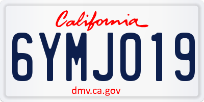 CA license plate 6YMJ019