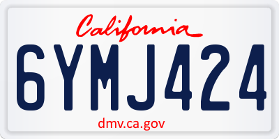 CA license plate 6YMJ424