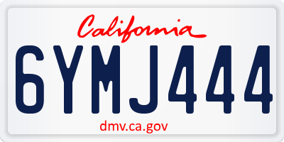 CA license plate 6YMJ444