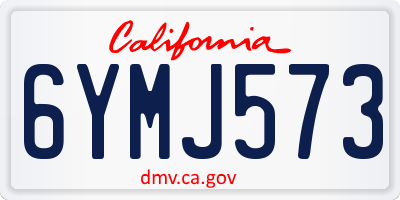 CA license plate 6YMJ573