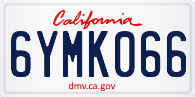 CA license plate 6YMK066