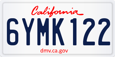 CA license plate 6YMK122