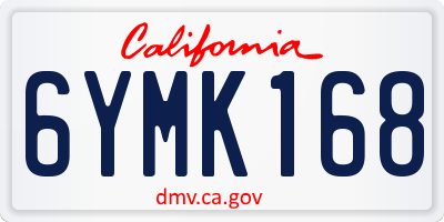 CA license plate 6YMK168