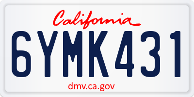 CA license plate 6YMK431