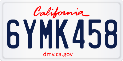 CA license plate 6YMK458
