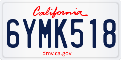 CA license plate 6YMK518