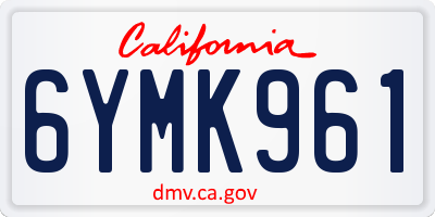 CA license plate 6YMK961