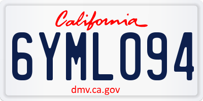 CA license plate 6YML094