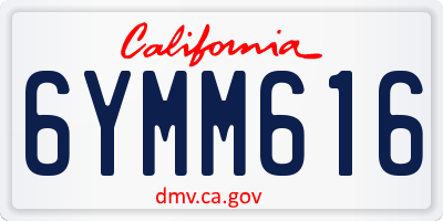 CA license plate 6YMM616