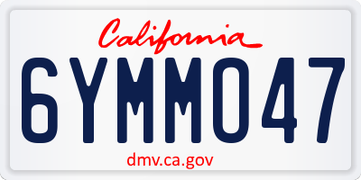 CA license plate 6YMMO47