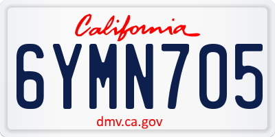 CA license plate 6YMN705