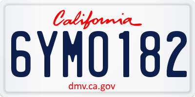 CA license plate 6YMO182