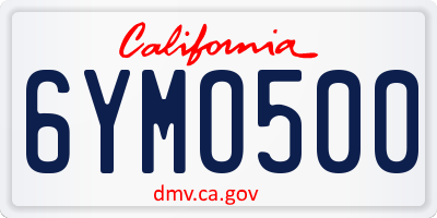 CA license plate 6YMO500