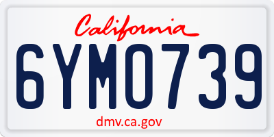 CA license plate 6YMO739