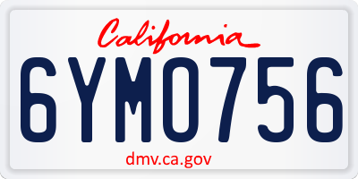 CA license plate 6YMO756