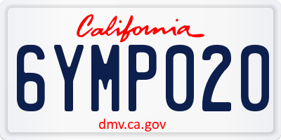 CA license plate 6YMP020