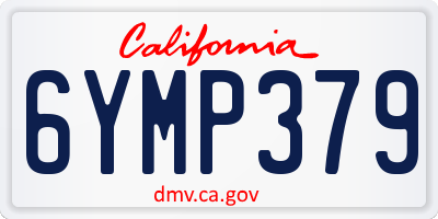 CA license plate 6YMP379