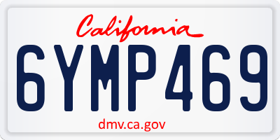 CA license plate 6YMP469