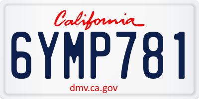 CA license plate 6YMP781
