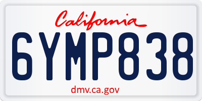 CA license plate 6YMP838
