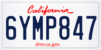 CA license plate 6YMP847