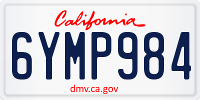 CA license plate 6YMP984