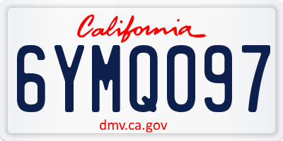 CA license plate 6YMQ097