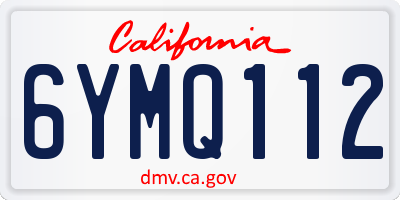 CA license plate 6YMQ112