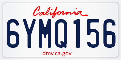 CA license plate 6YMQ156