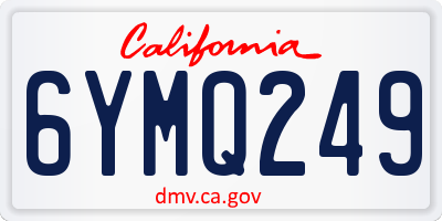 CA license plate 6YMQ249