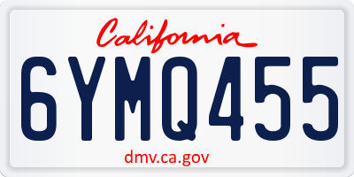 CA license plate 6YMQ455