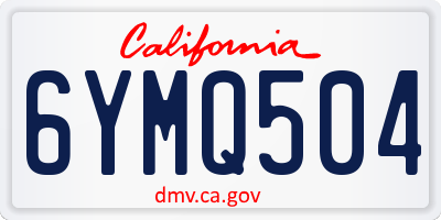 CA license plate 6YMQ504