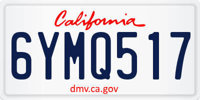 CA license plate 6YMQ517