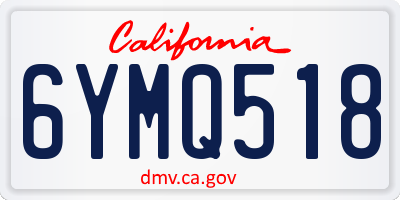 CA license plate 6YMQ518